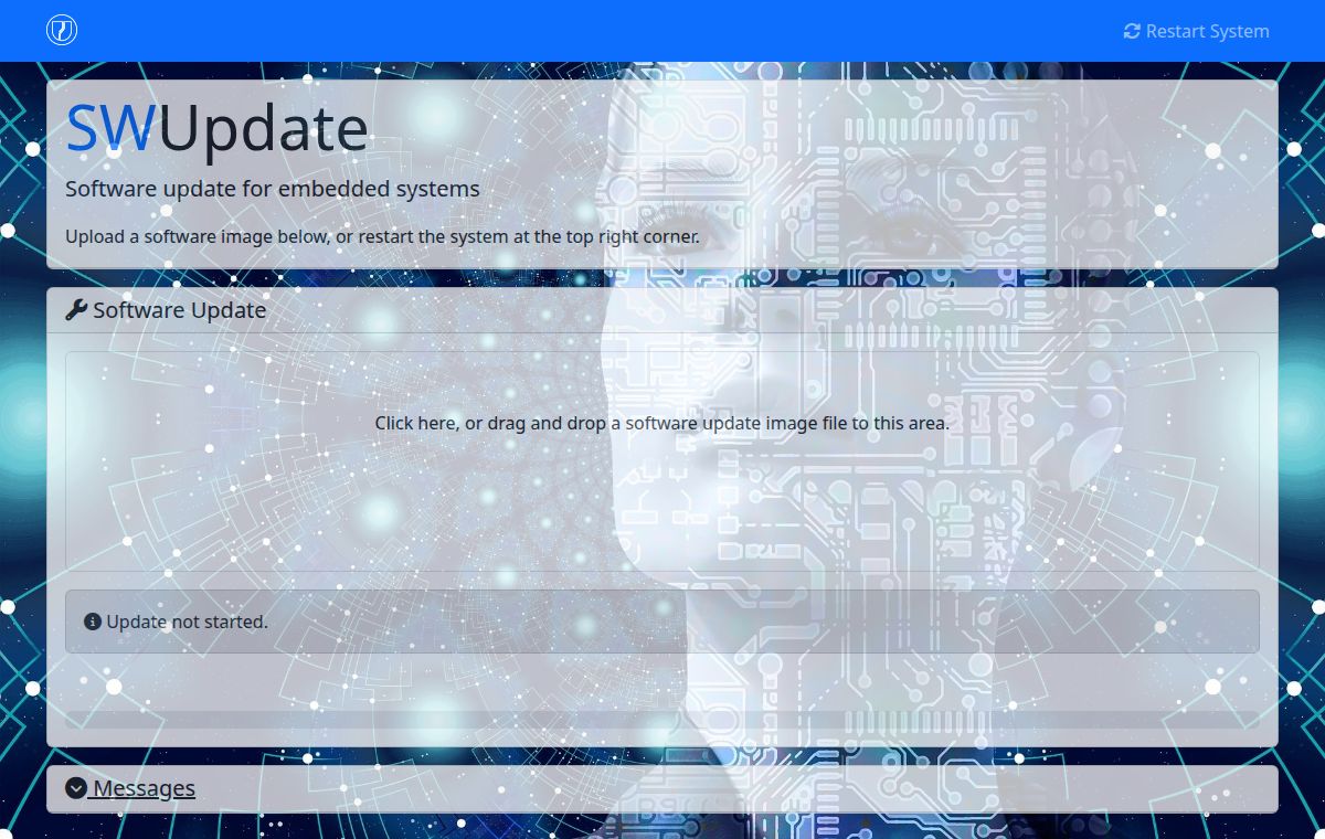 The firmware update page